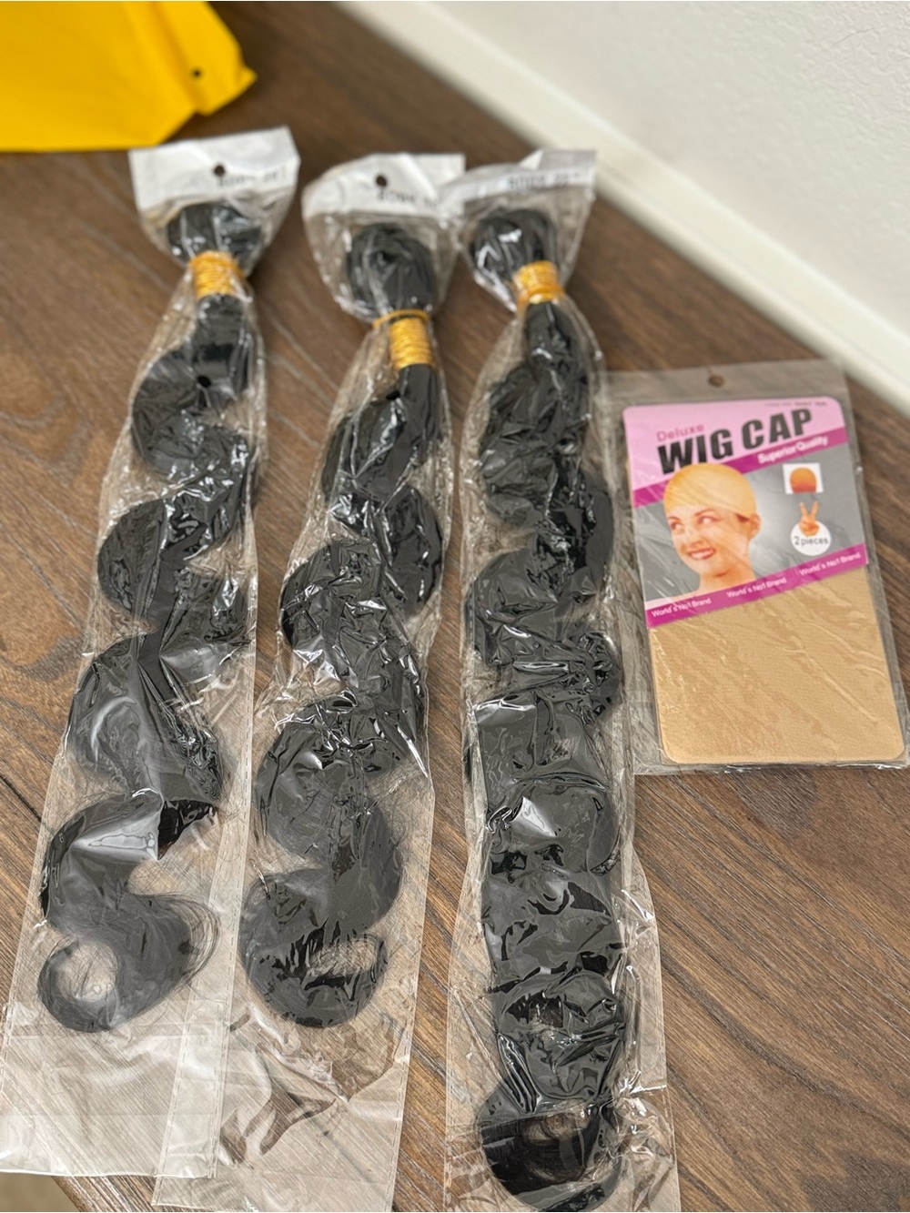 Black Wave Hair Extensions with Wig Cap - Unbranded